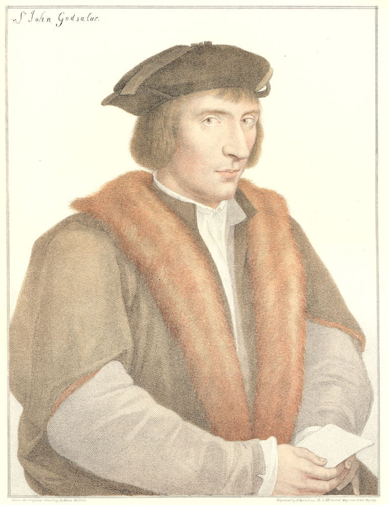 Sir John Godsalve by Bartolozzi after Hans Holbein. Henry VIII's court 1884